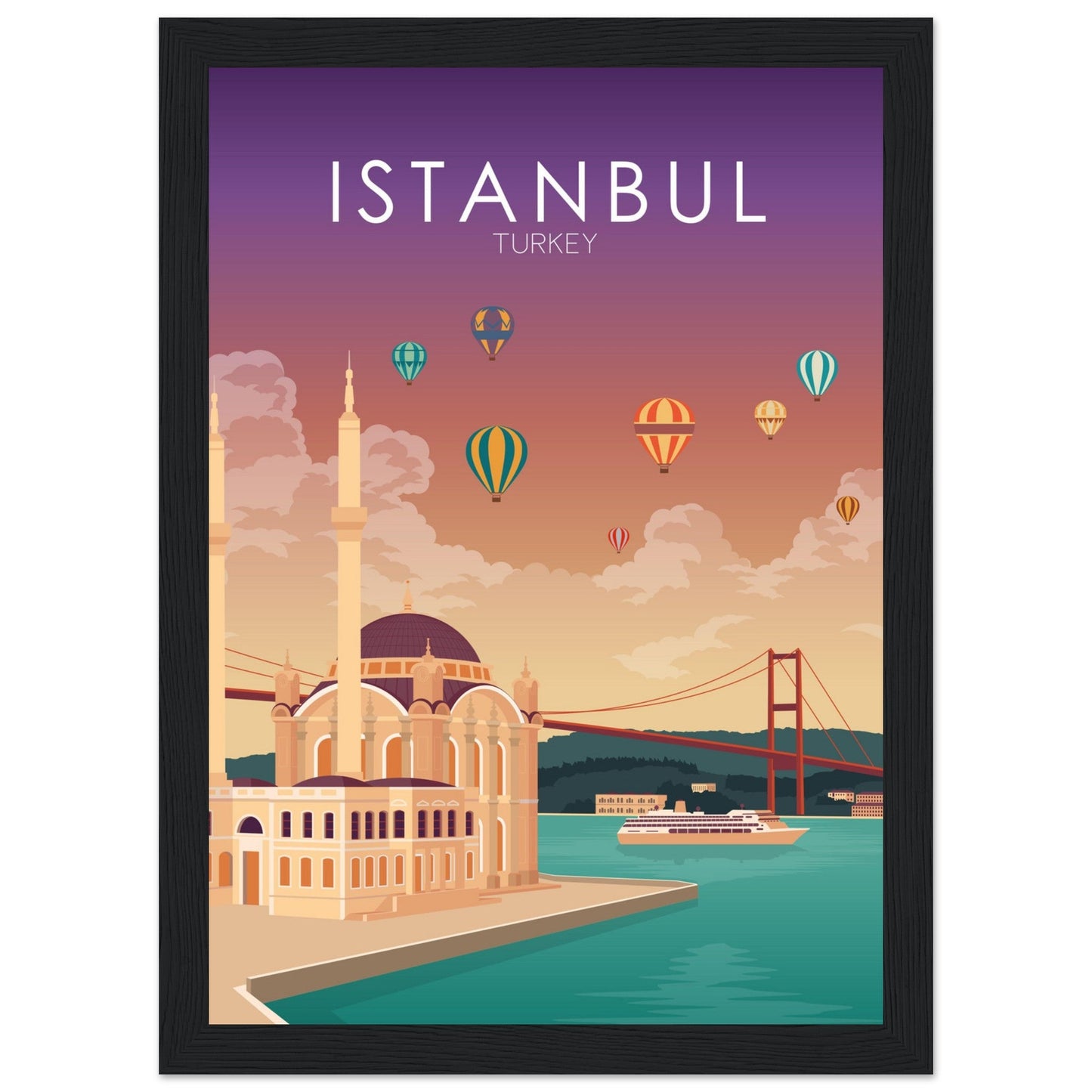 Istanbul Poster | Istanbul Wall Art | Istanbul Sunset Print