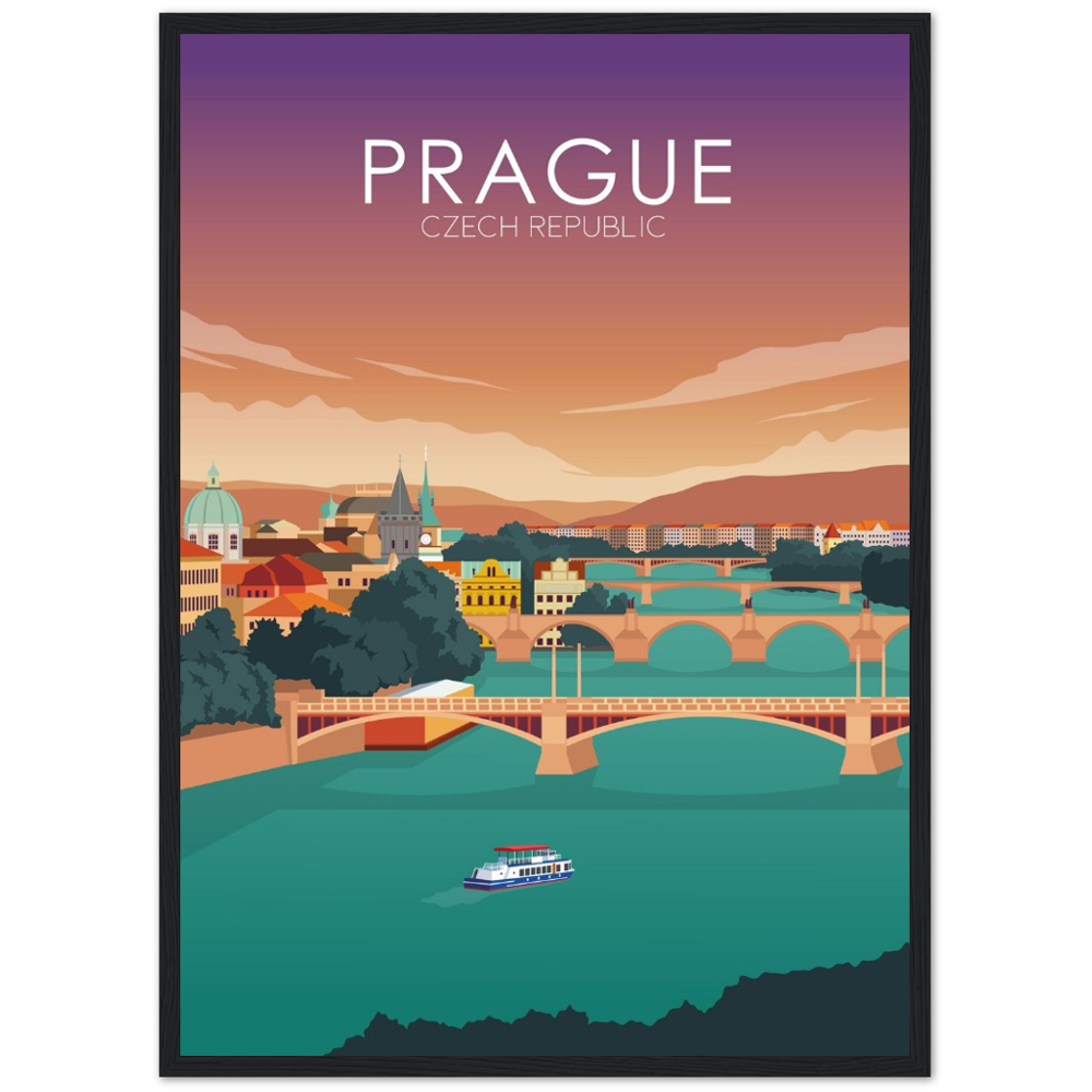 Prague Poster | Prague Wall Art | Prague Sunset Print