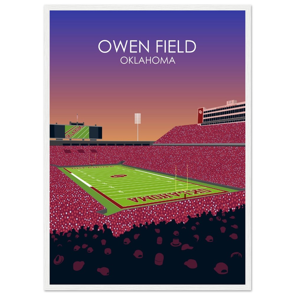 Owen Field - Gaylord Family - Oklahoma Memorial Stadium Print | University of Oklahoma Sooners College Football Stadium Print