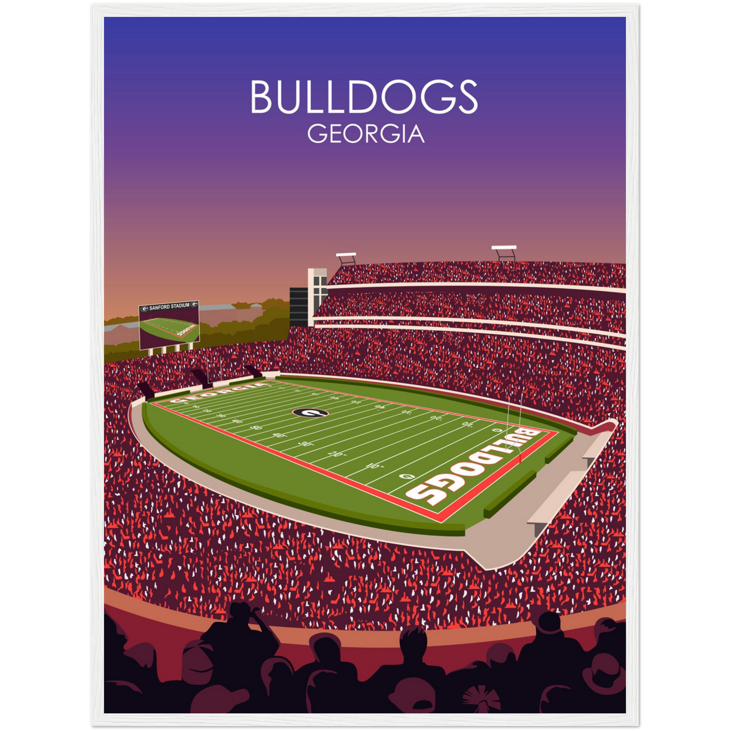 Georgia Bulldogs Poster | Sanford Stadium Poster | University of Georgia College Football Stadium Print