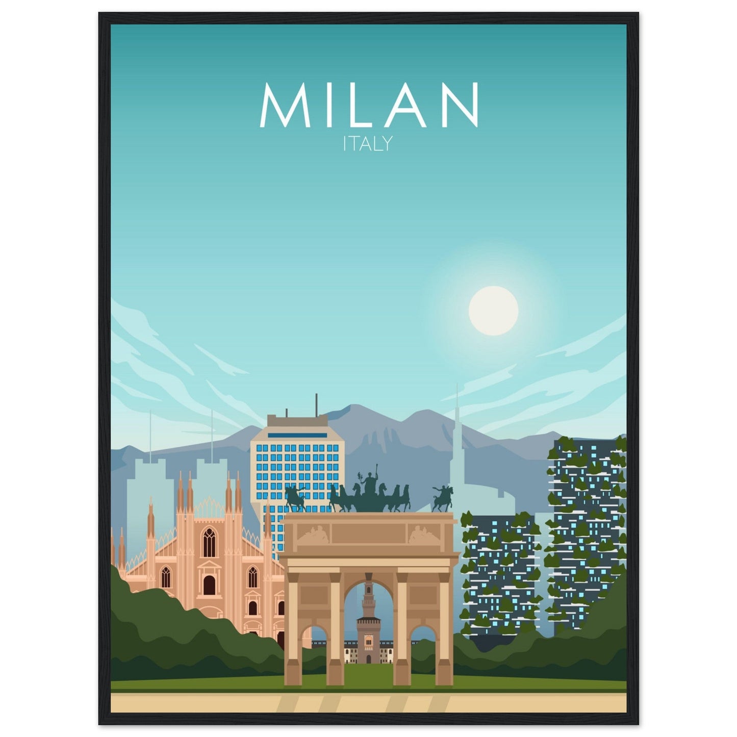 Milan Poster | Milan Wall Art | Milan Daytime Print