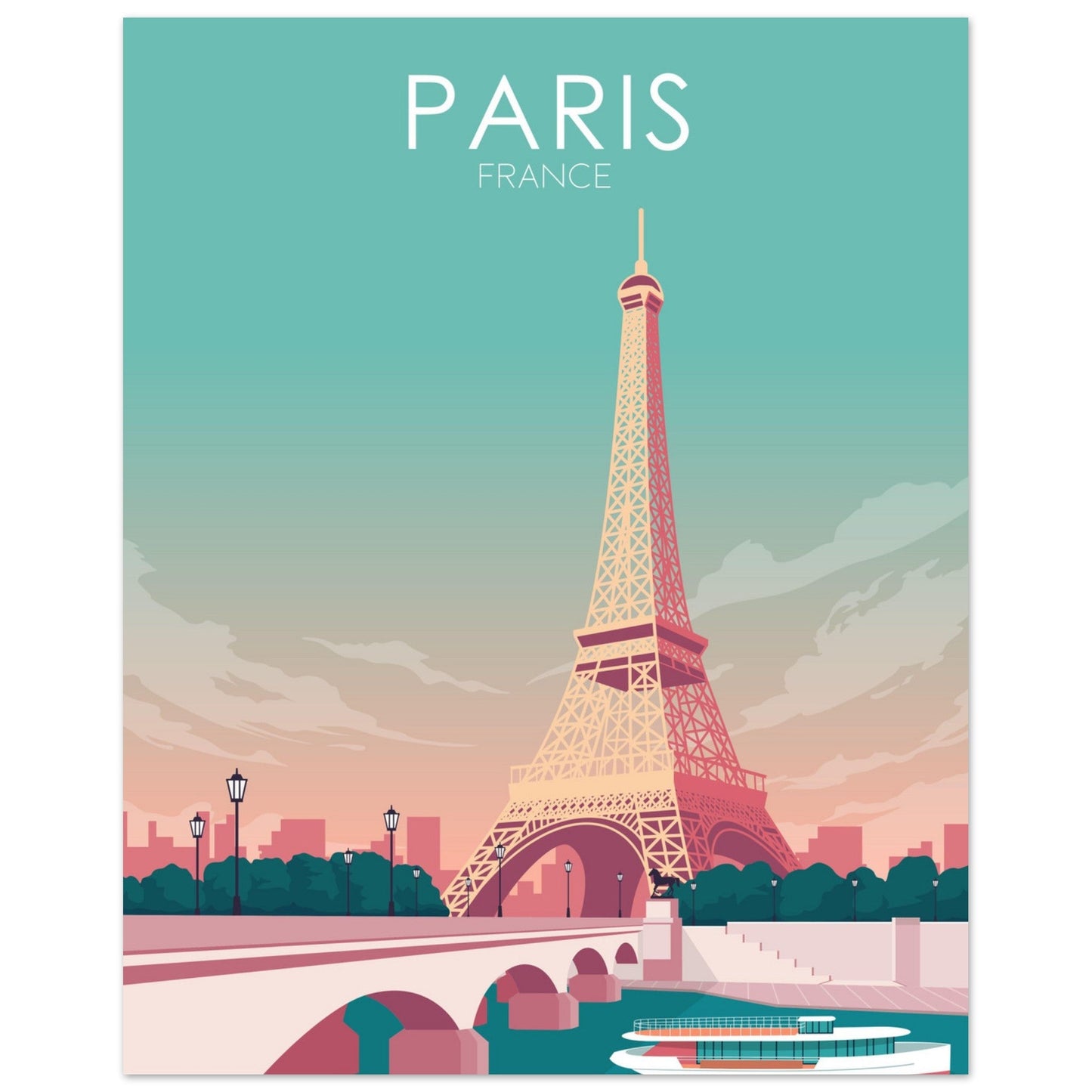 Paris Poster | Paris Wall Art | Paris Pastel Print