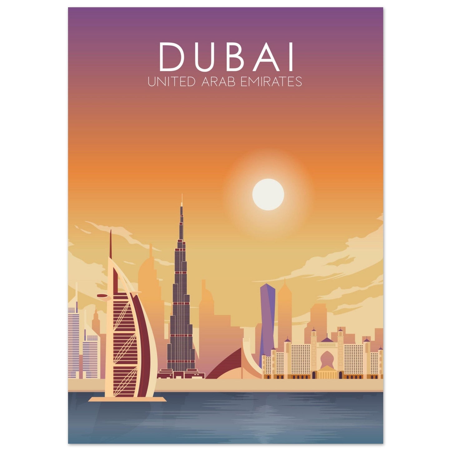 Dubai Poster | Dubai Wall Art | Dubai Sunset Print