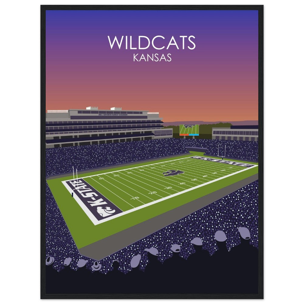 Bill Snyder Family Football Stadium Poster | University of Kansas State Wildcats College Football Stadium Print