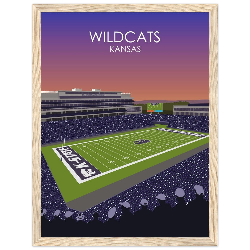 Bill Snyder Family Football Stadium Poster | University of Kansas State Wildcats College Football Stadium Print