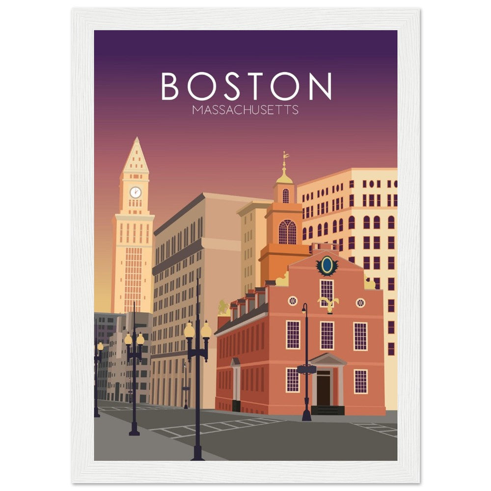 Boston Poster | Boston Wall Art | Boston Sunset Print