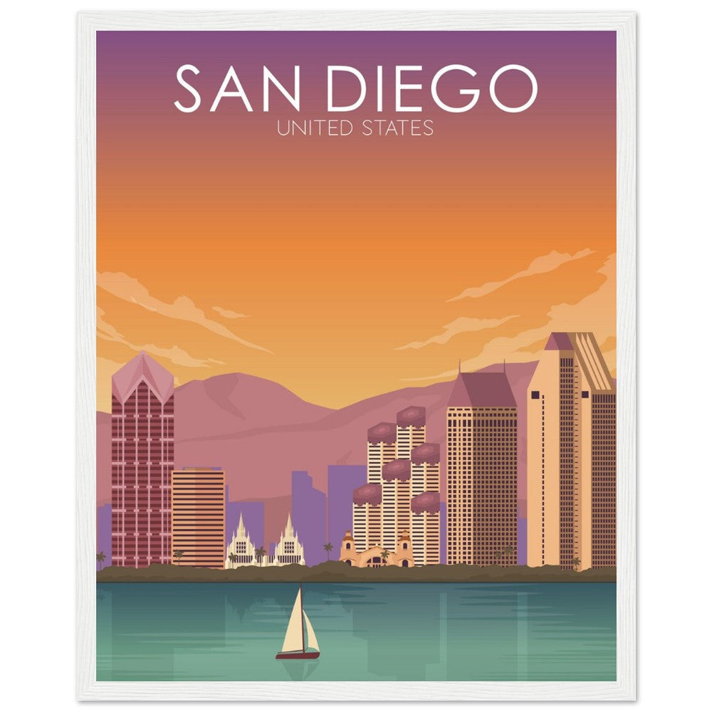 San Diego Poster | San Diego Wall Art | San Diego Sunset Print