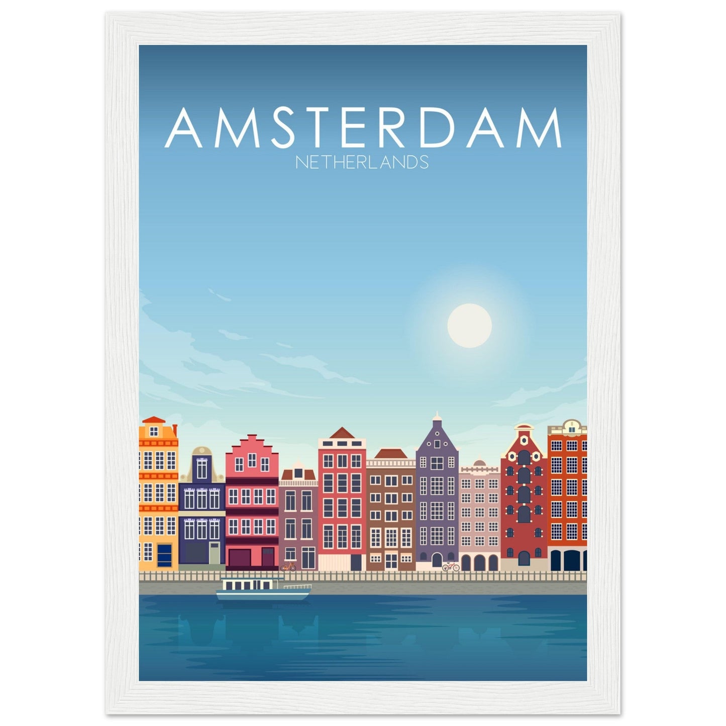 Amsterdam Poster | Amsterdam Wall Art | Amsterdam Daytime Print