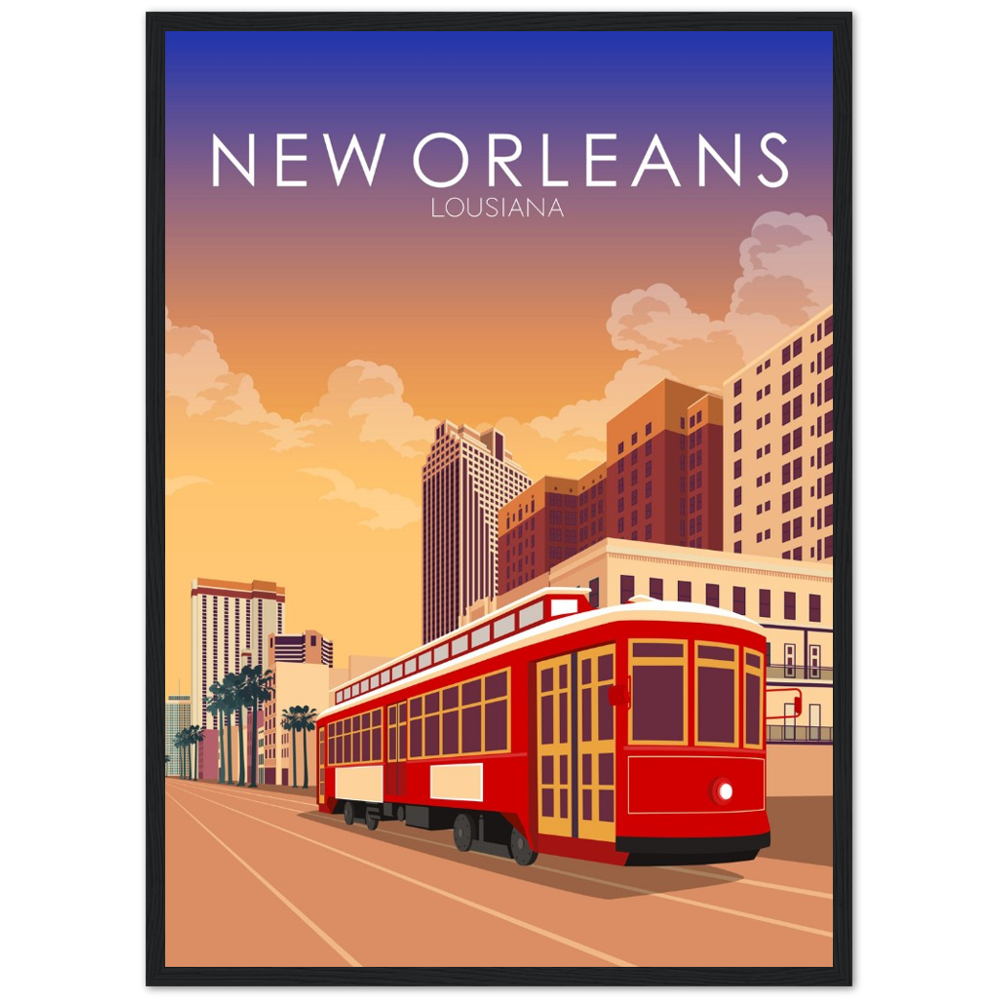 New Orleans Poster | New Orleans Wall Art | New Orleans Sunset Print