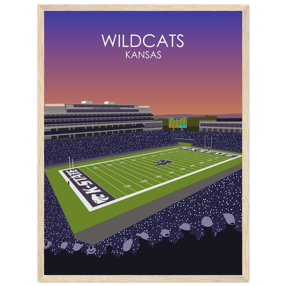 Bill Snyder Family Football Stadium Poster | University of Kansas State Wildcats College Football Stadium Print