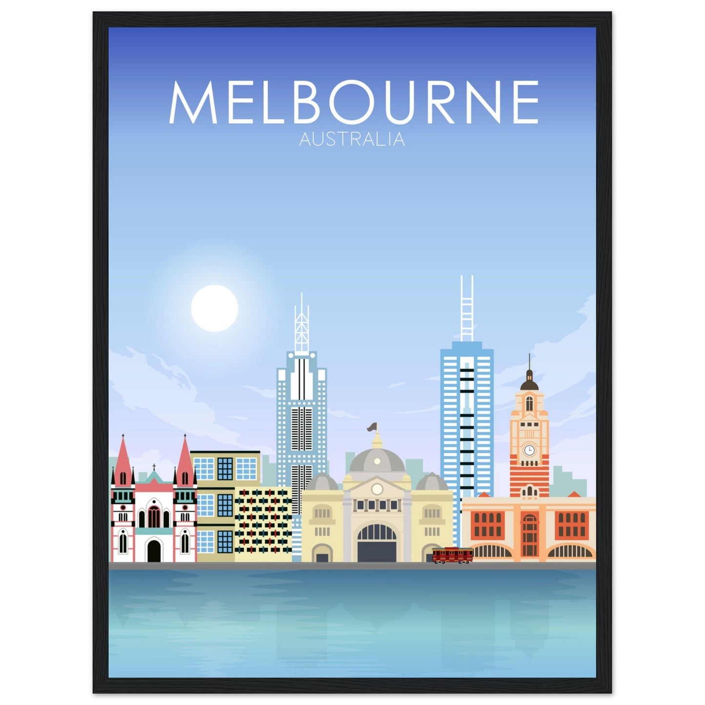Melbourne Poster | Melbourne Wall Art | Melbourne Daytime Print