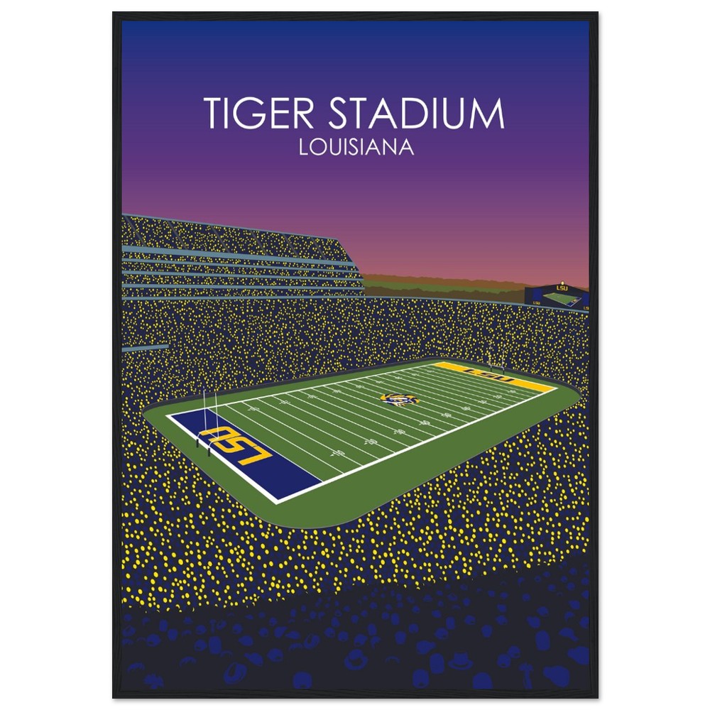Tiger Stadium Poster | LSU Print | University of Louisiana College Football Stadium Print
