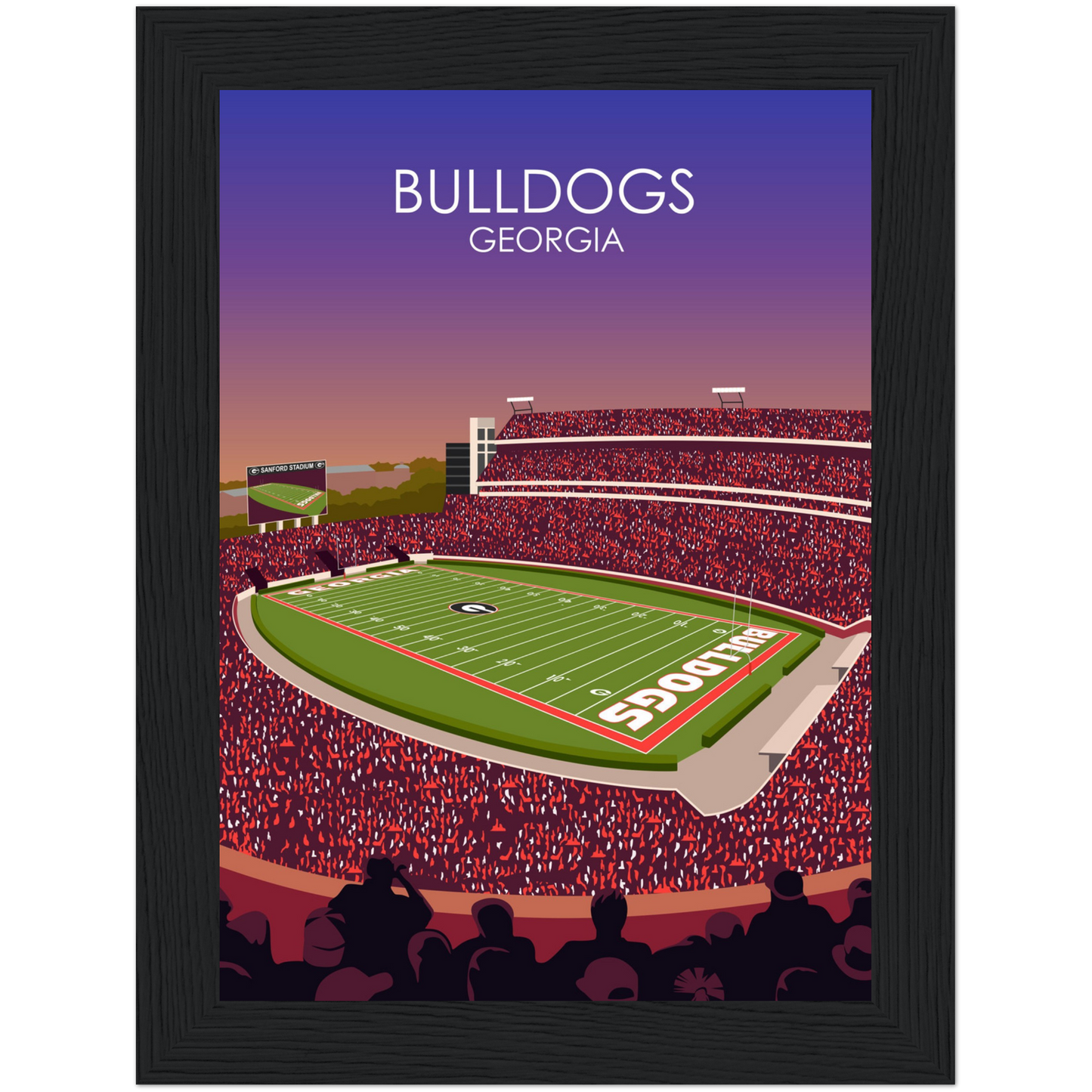 Georgia Bulldogs Poster | Sanford Stadium Poster | University of Georgia College Football Stadium Print