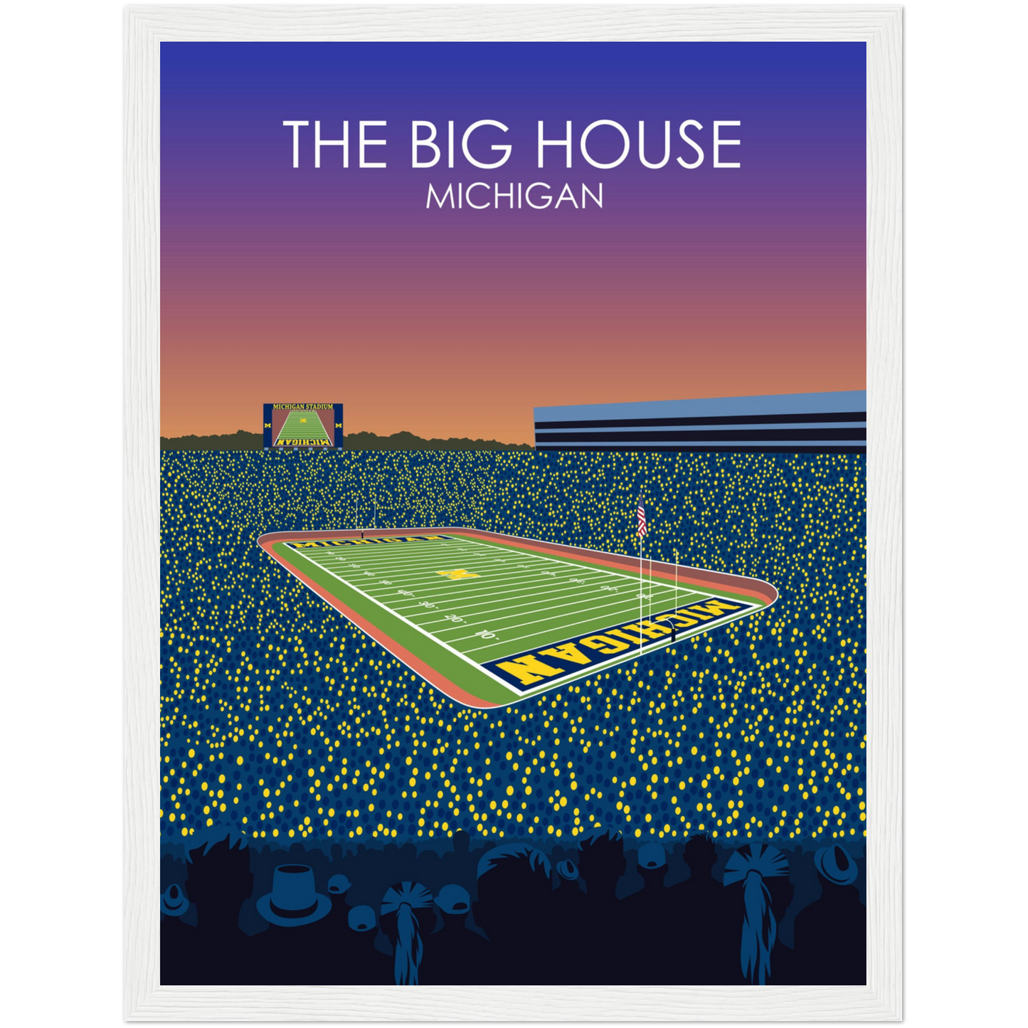 The Big House Poster | University of Michigan College Football Stadium Print