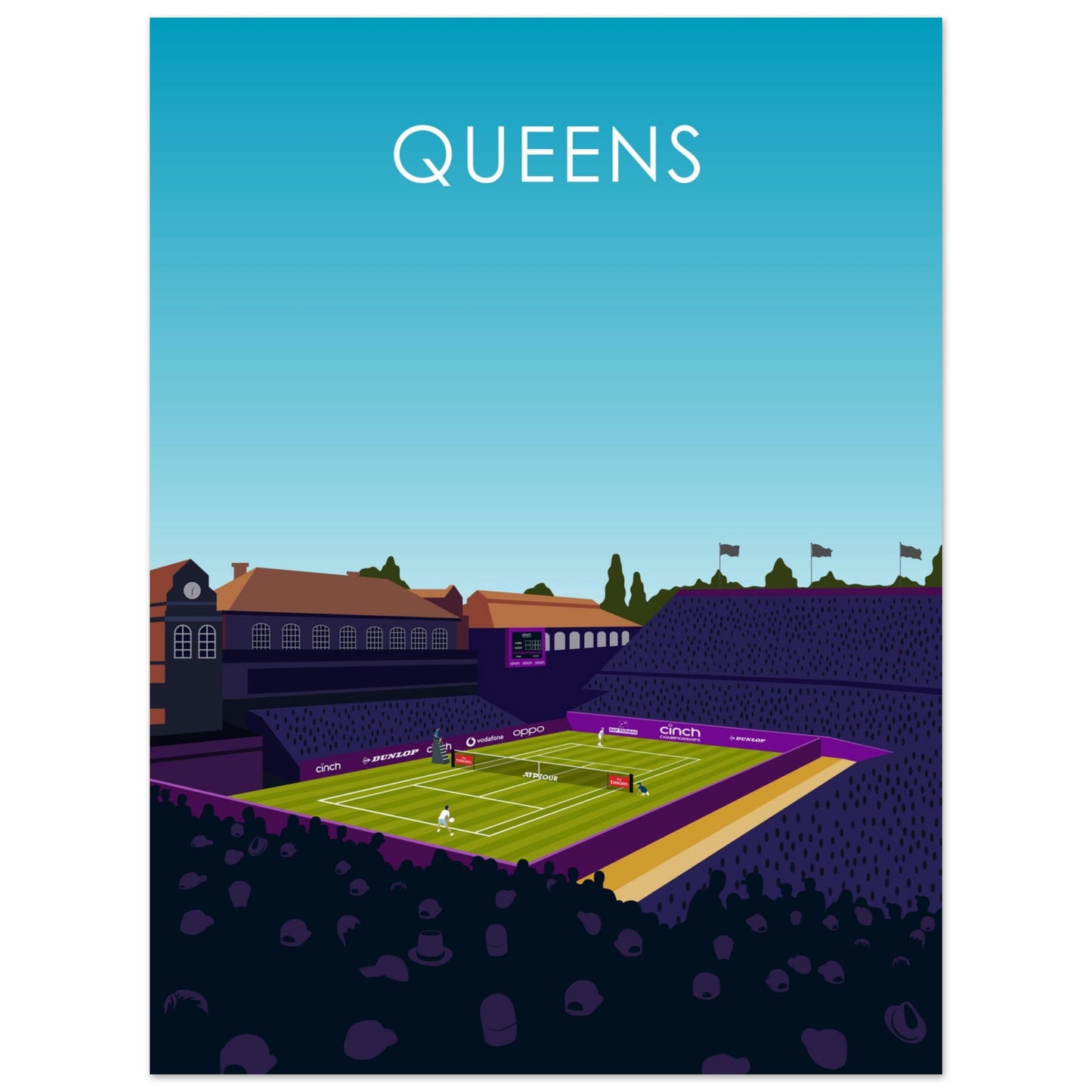 Queens Club Centre Court Cinch Championships Tennis Poster