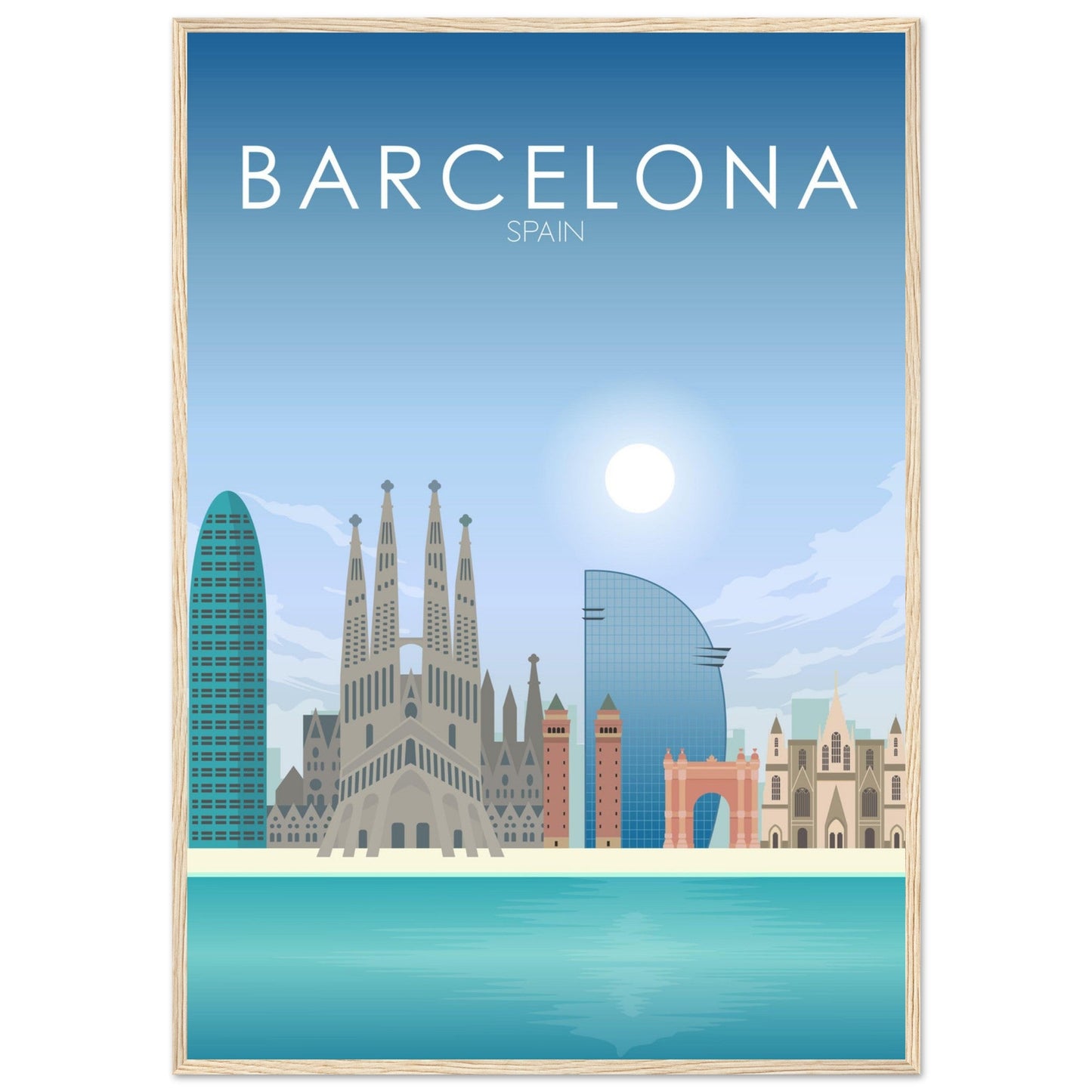 Barcelona Poster | Barcelona Wall Art | Barcelona Daytime Print