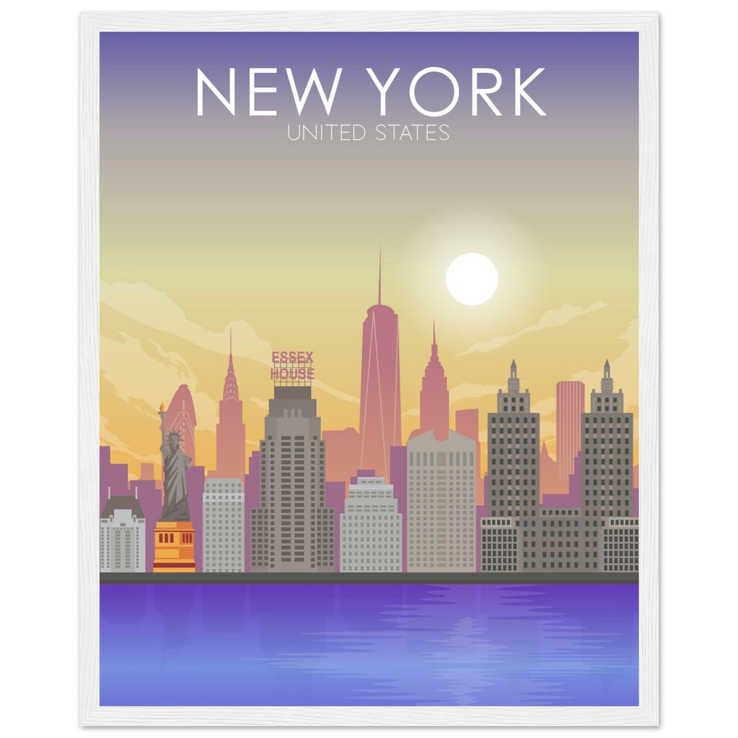 New York Poster | New York Wall Art | New York Sunset Print