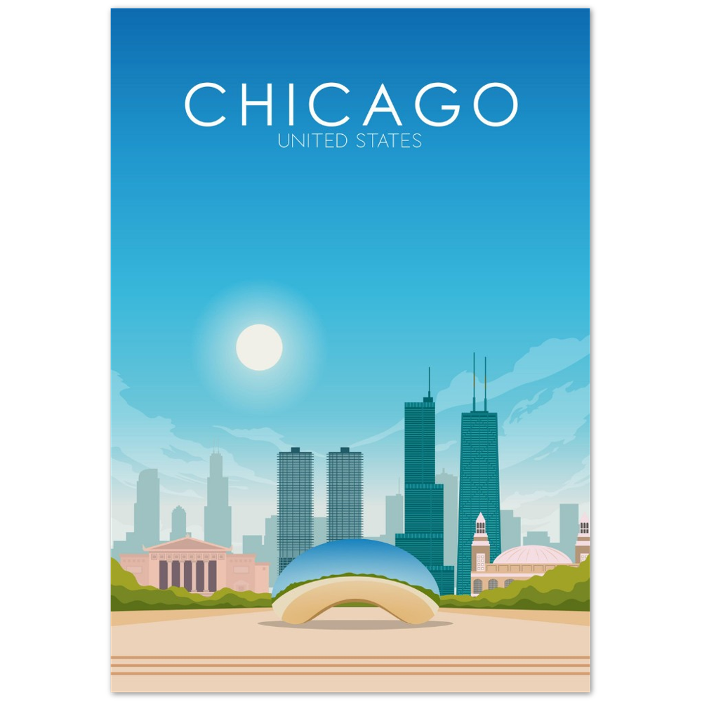 Chicago Poster | Chicago Wall Art | Chicago Daytime Print