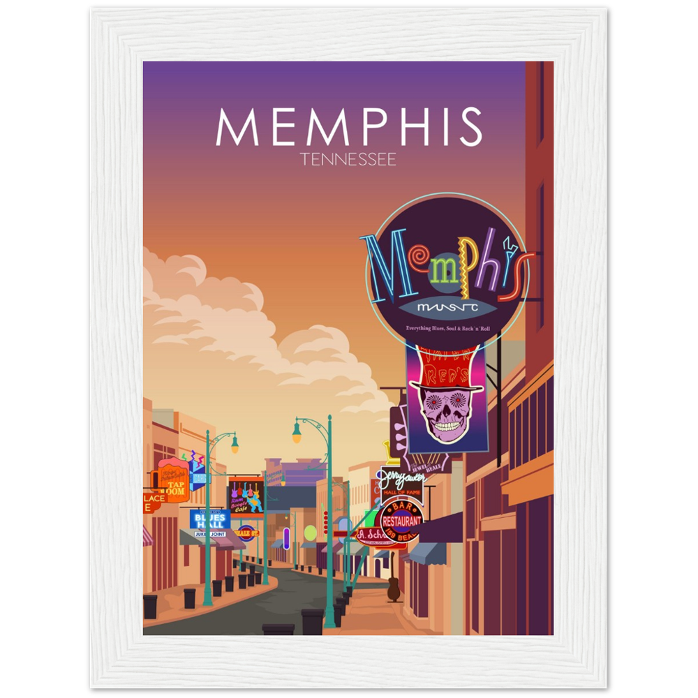 Memphis Poster | Memphis Wall Art | Memphis Sunset Print
