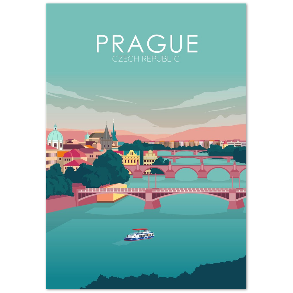 Prague Poster | Prague Wall Art | Prague Pastel Print