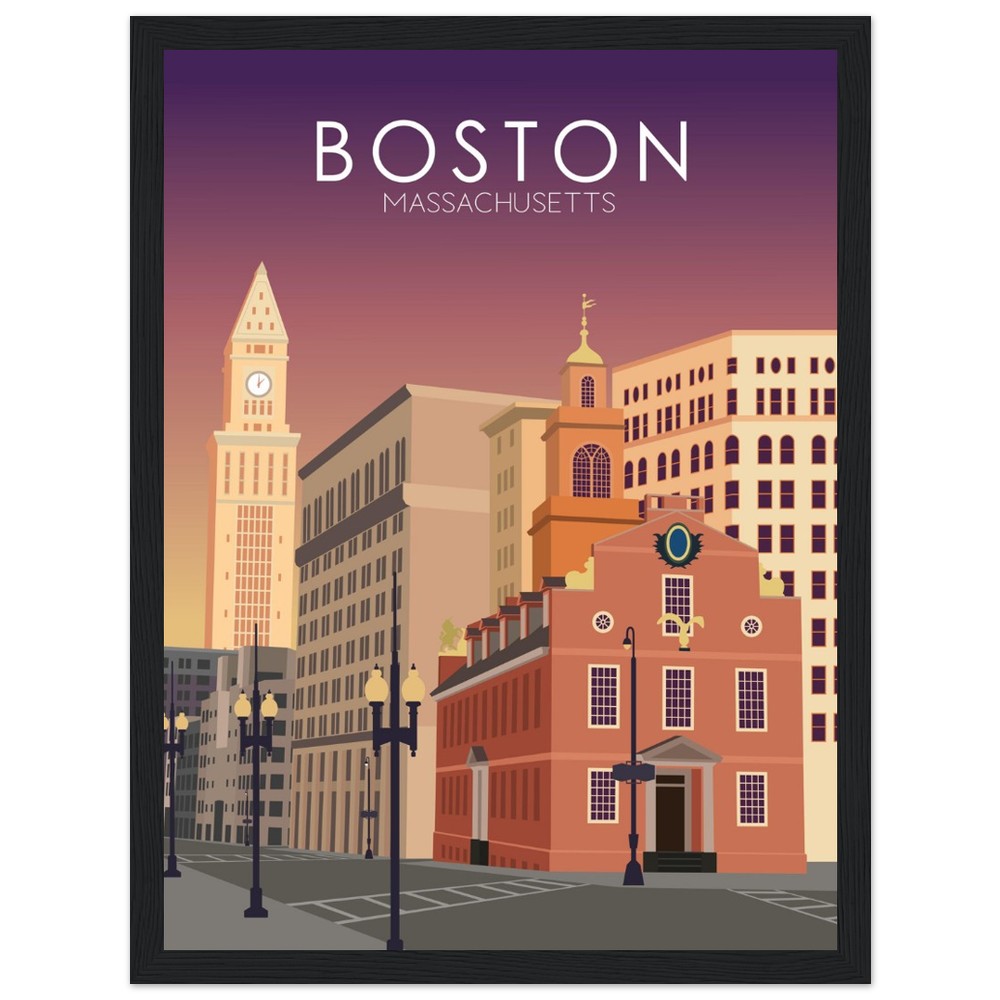 Boston Poster | Boston Wall Art | Boston Sunset Print