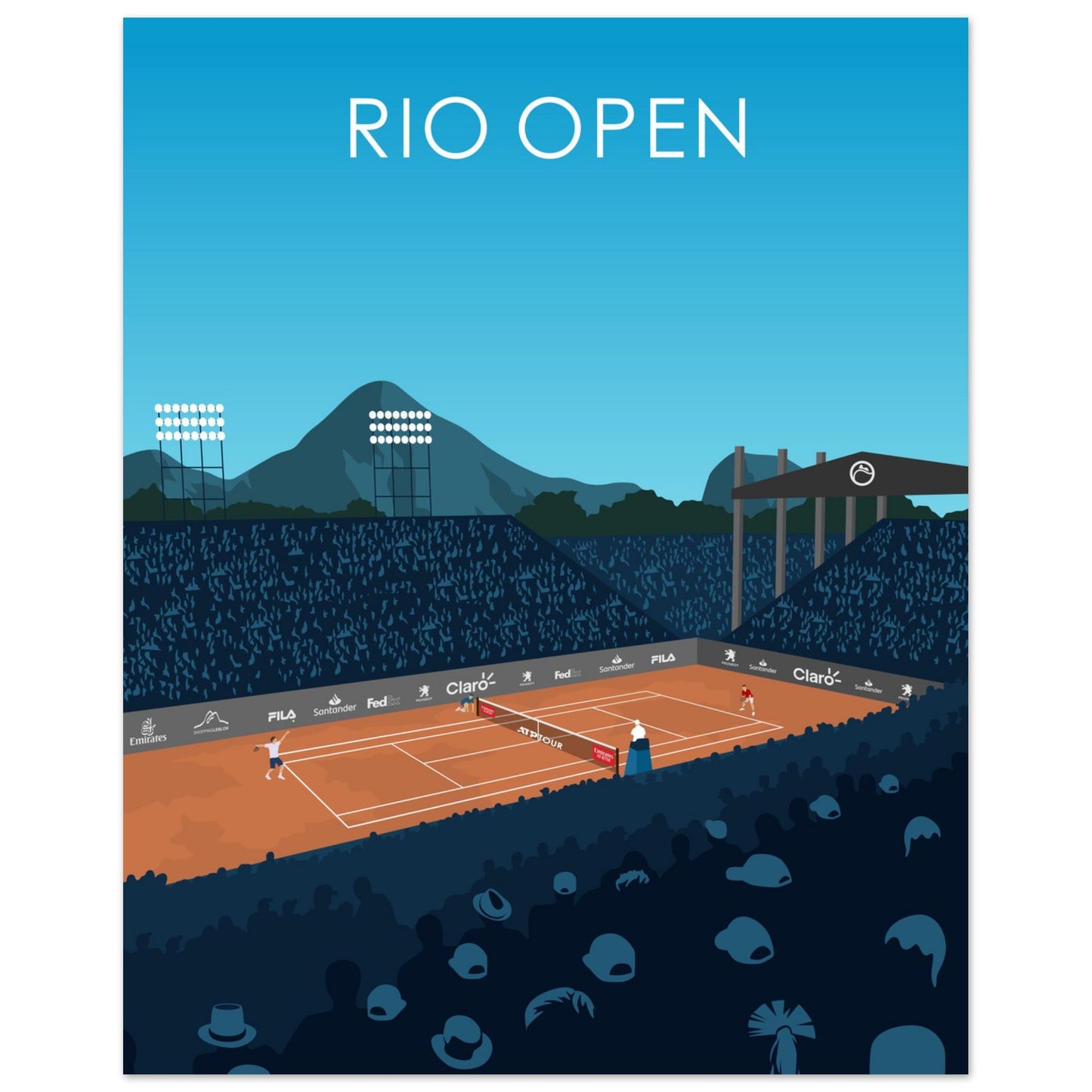 Rio Open ATP 500 Tennis Stadium Poster