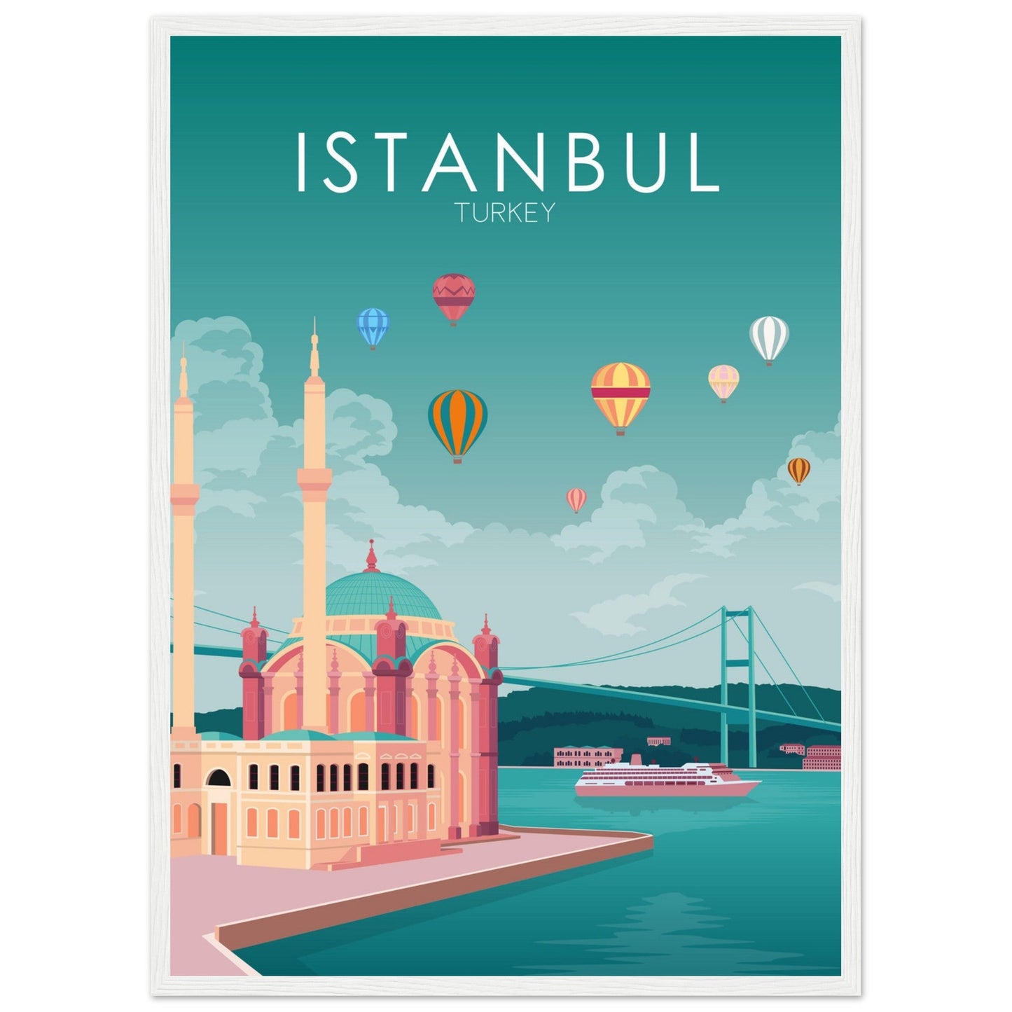 Istanbul Poster | Istanbul Wall Art | Istanbul Pastel Print