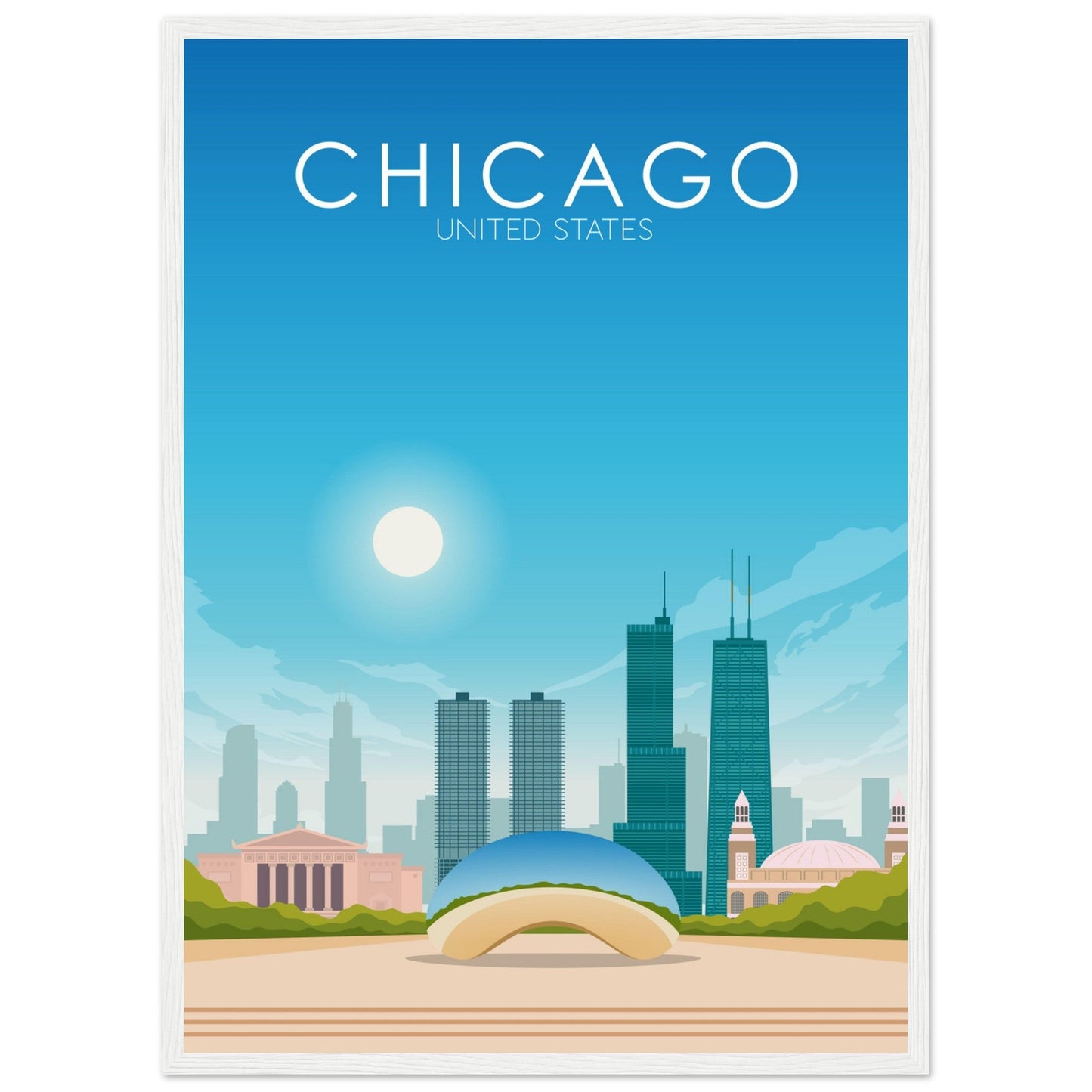 Chicago Poster | Chicago Wall Art | Chicago Daytime Print
