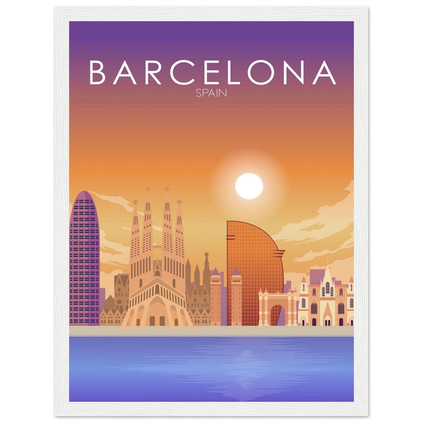 Barcelona Poster | Barcelona Wall Art | Barcelona Sunset Print