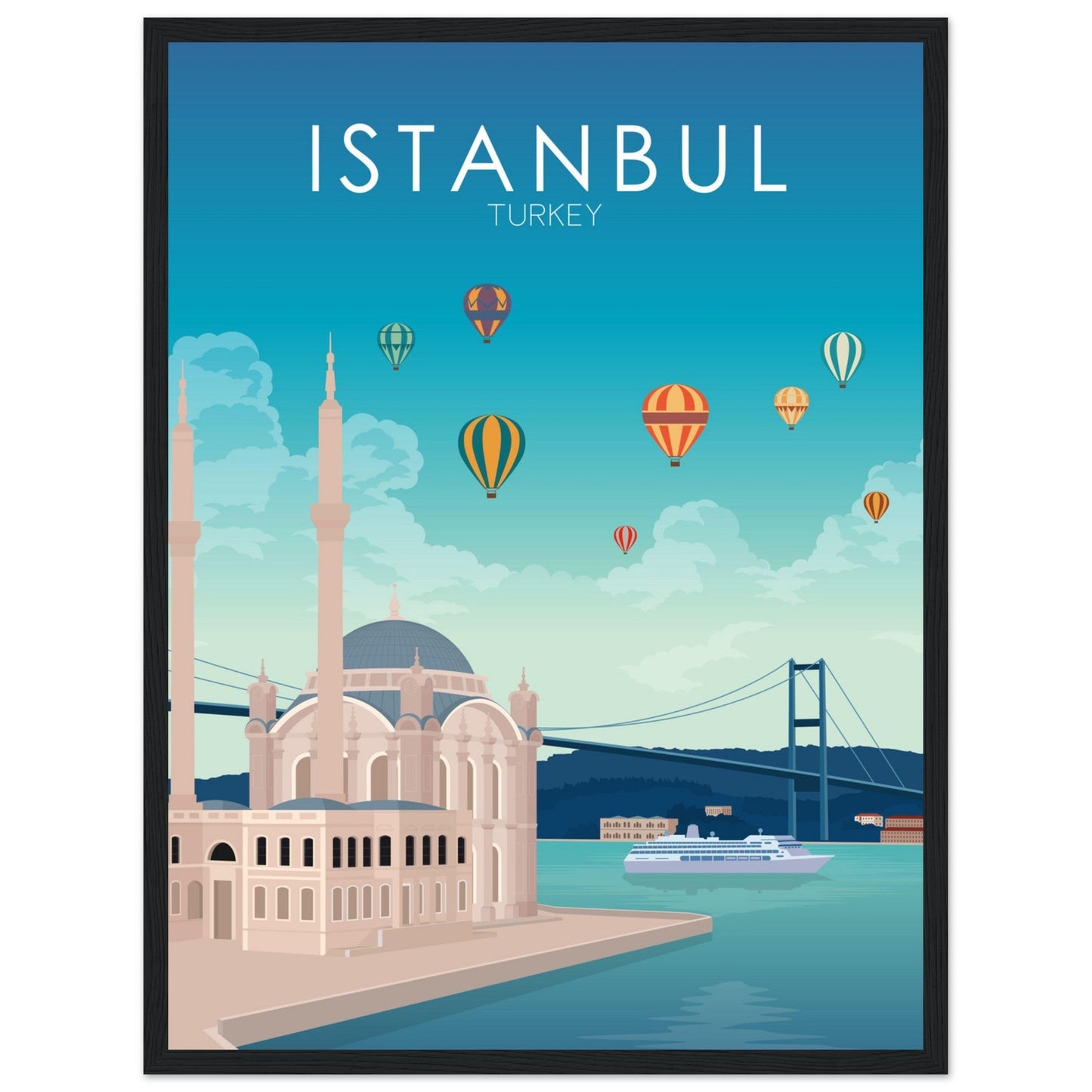 Istanbul Poster | Istanbul Wall Art | Istanbul Daytime Print