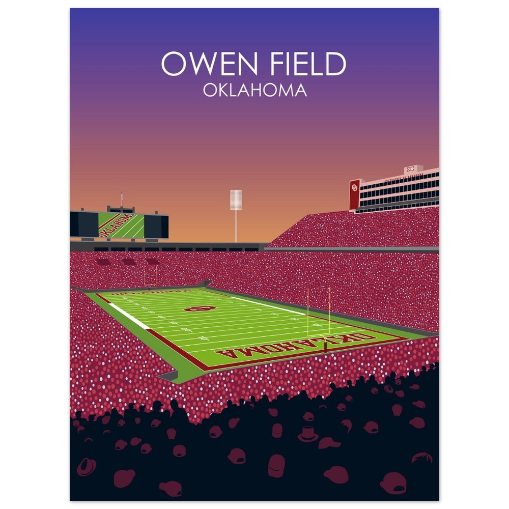 Owen Field - Gaylord Family - Oklahoma Memorial Stadium Print | University of Oklahoma Sooners College Football Stadium Print
