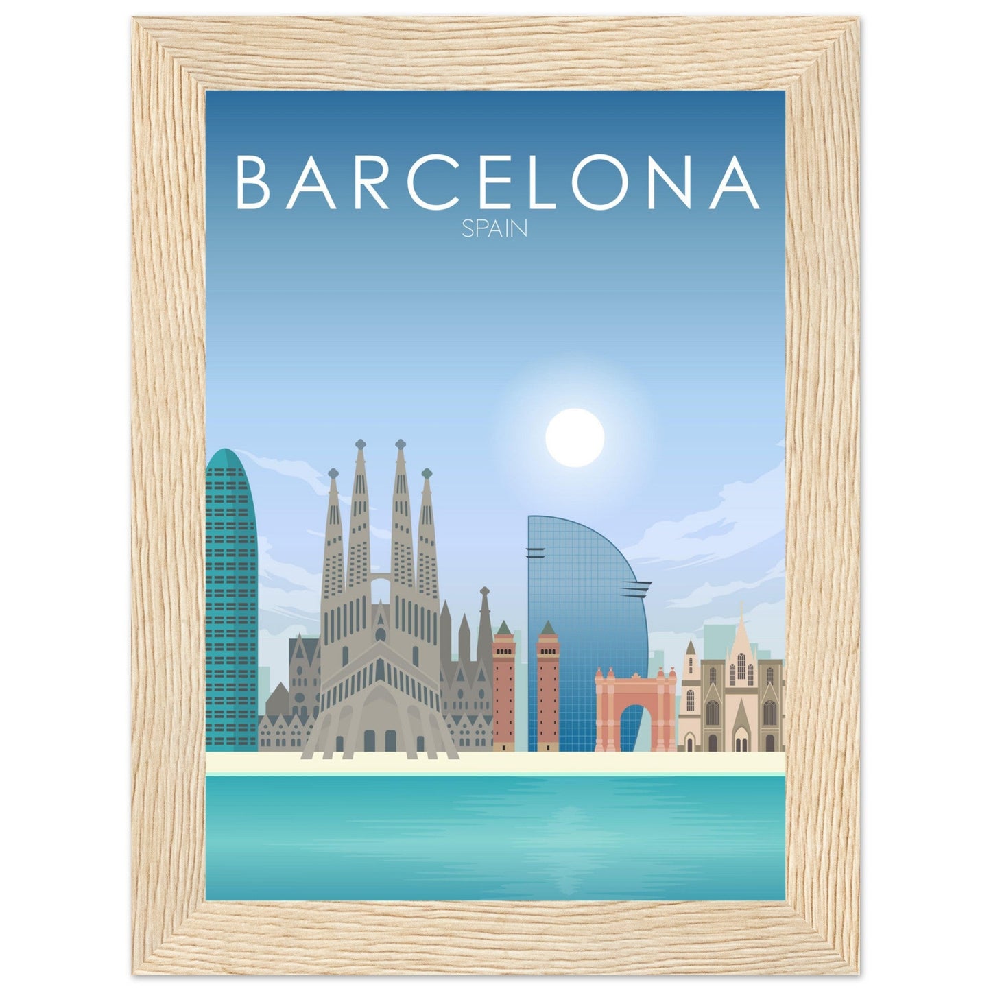 Barcelona Poster | Barcelona Wall Art | Barcelona Daytime Print