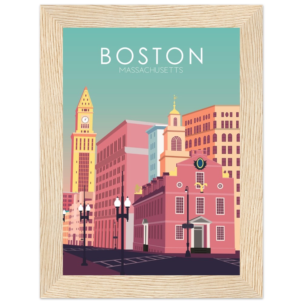 Boston Poster | Boston Wall Art | Boston Pastel Print
