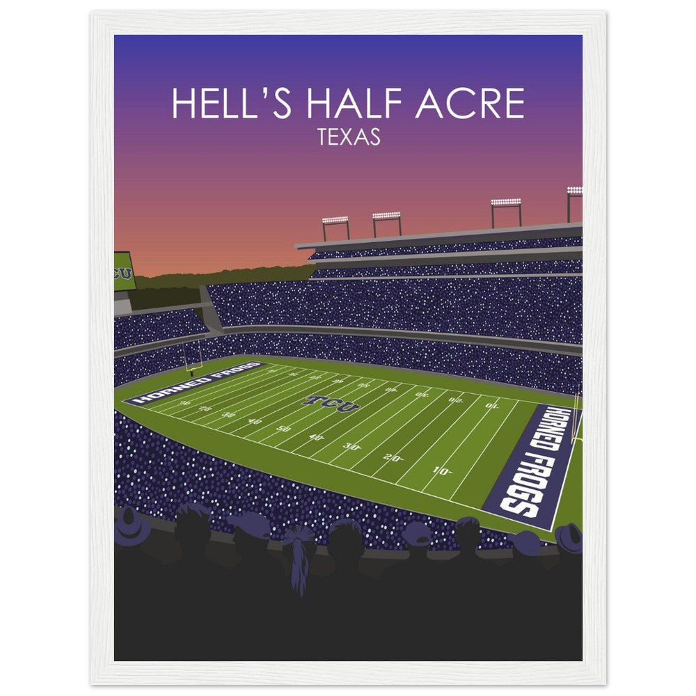 Hell's Half Acre Poster | Amon G. Carter Stadium Poster | University of TSU Horned frogs College Football Stadium Print