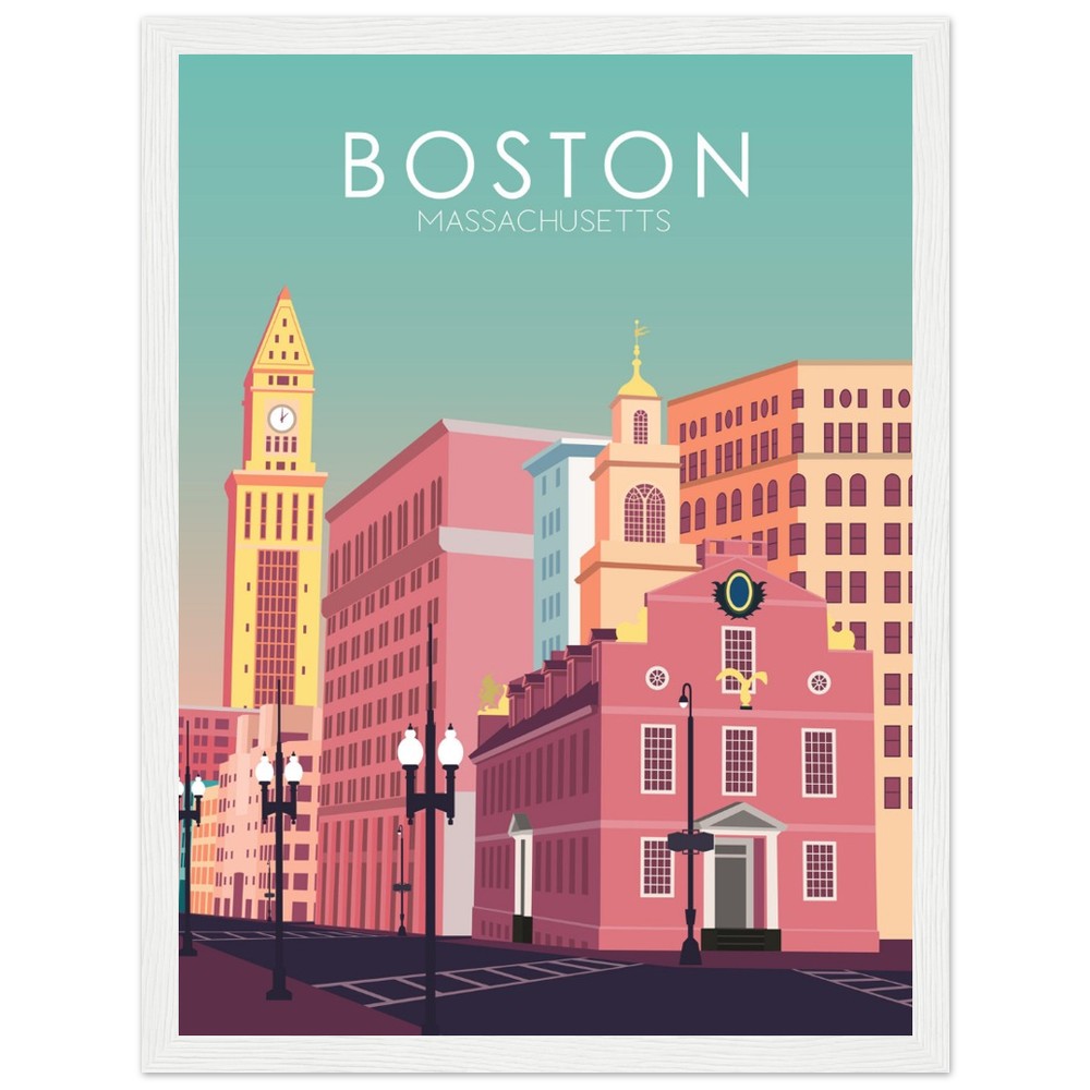 Boston Poster | Boston Wall Art | Boston Pastel Print