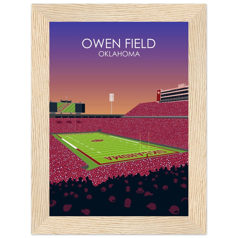 Owen Field - Gaylord Family - Oklahoma Memorial Stadium Print | University of Oklahoma Sooners College Football Stadium Print
