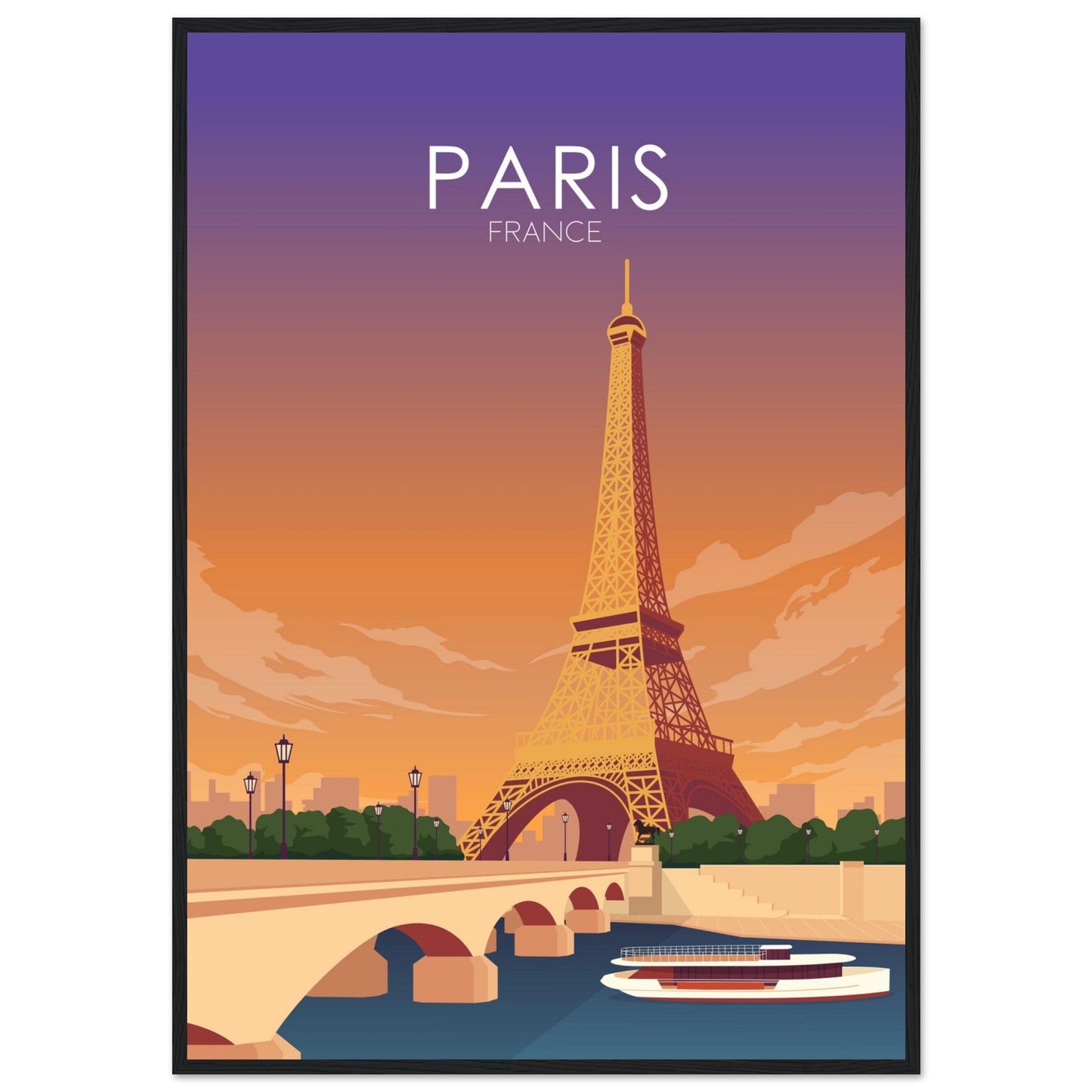 Paris Poster | Paris Wall Art | Paris Sunset Print