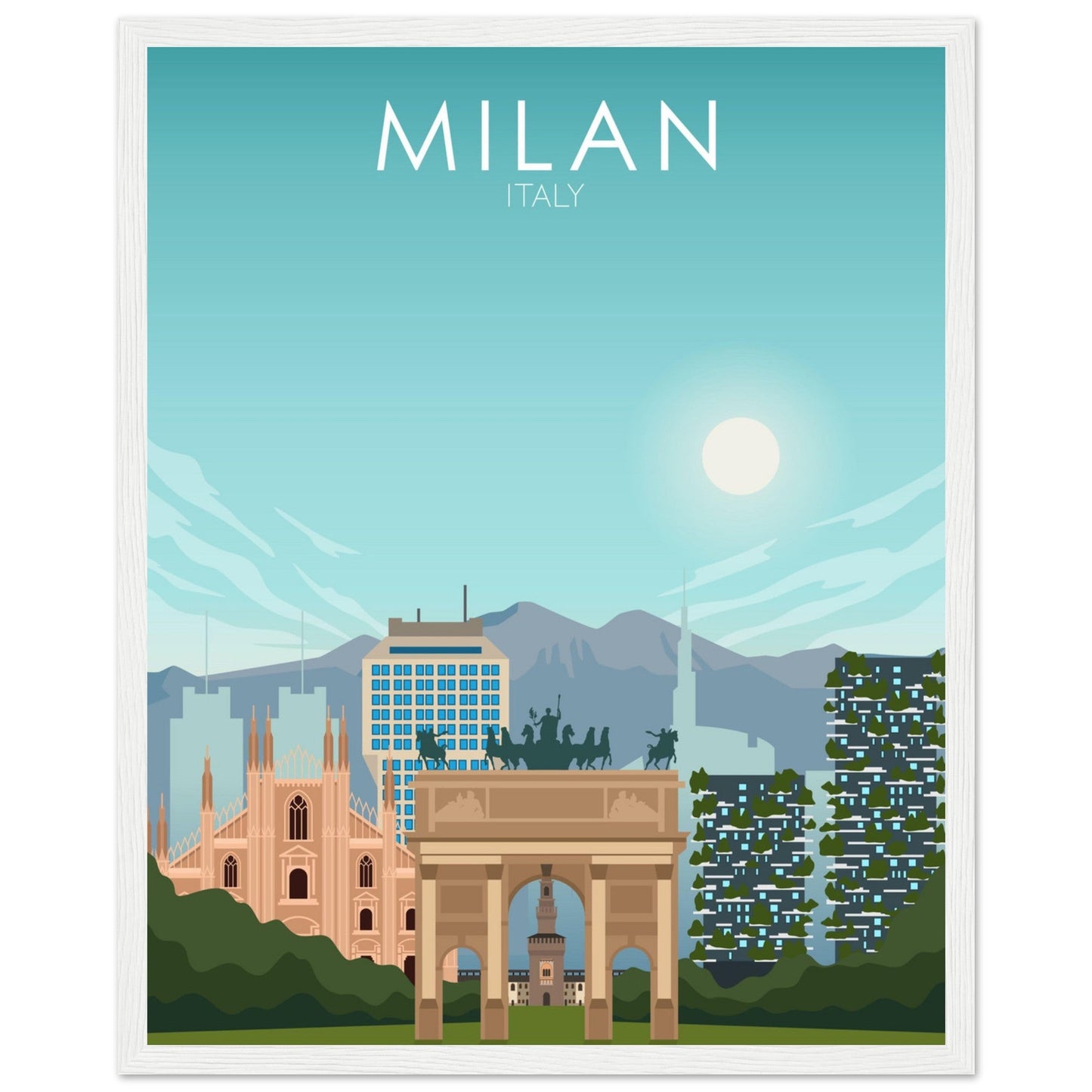 Milan Poster | Milan Wall Art | Milan Daytime Print