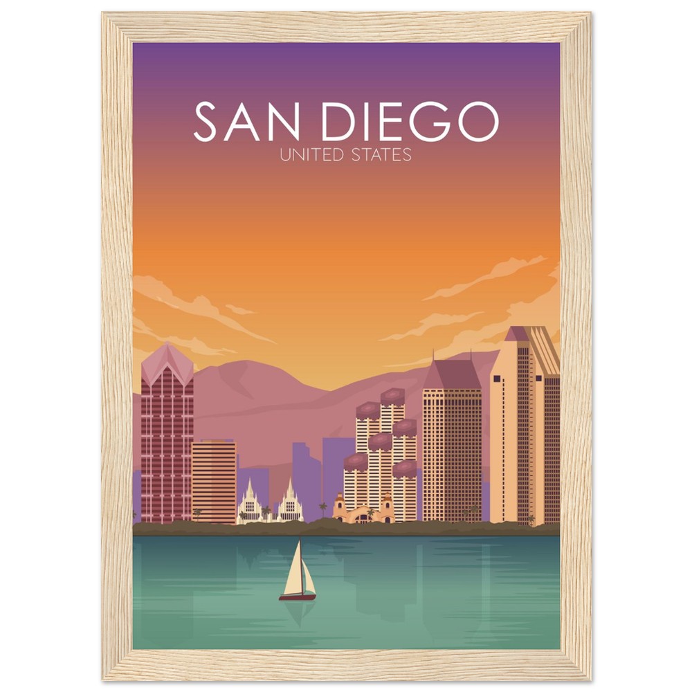San Diego Poster | San Diego Wall Art | San Diego Sunset Print