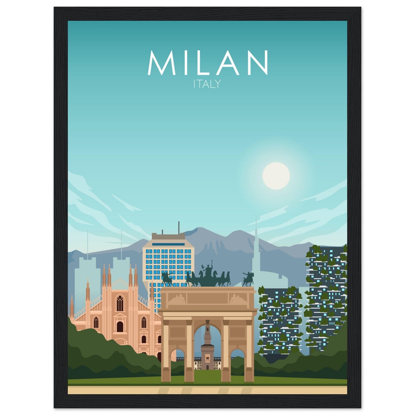 Milan Poster | Milan Wall Art | Milan Daytime Print