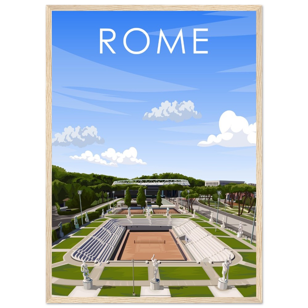 Rome ATP/WTA Masters Pietrangeli Tennis Stadium Poster