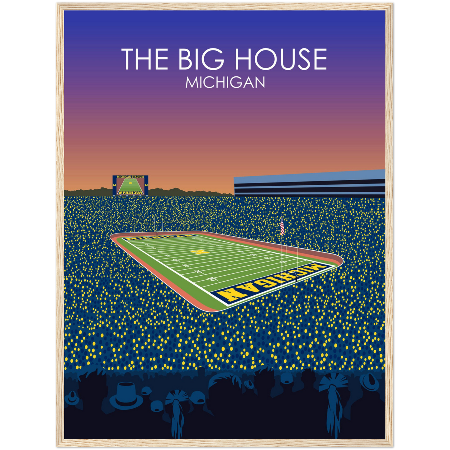 The Big House Poster | University of Michigan College Football Stadium Print