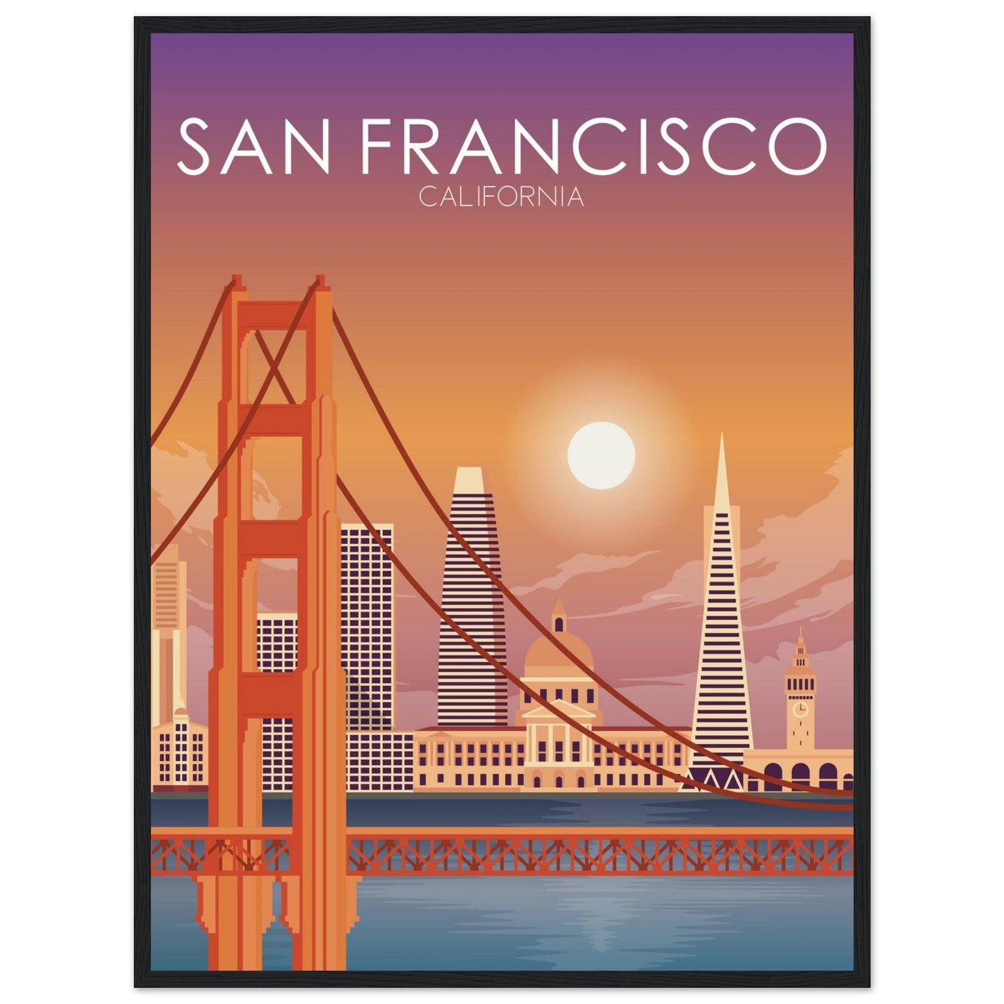 San Francisco Poster | San Francisco Wall Art | San Francisco Sunset Print