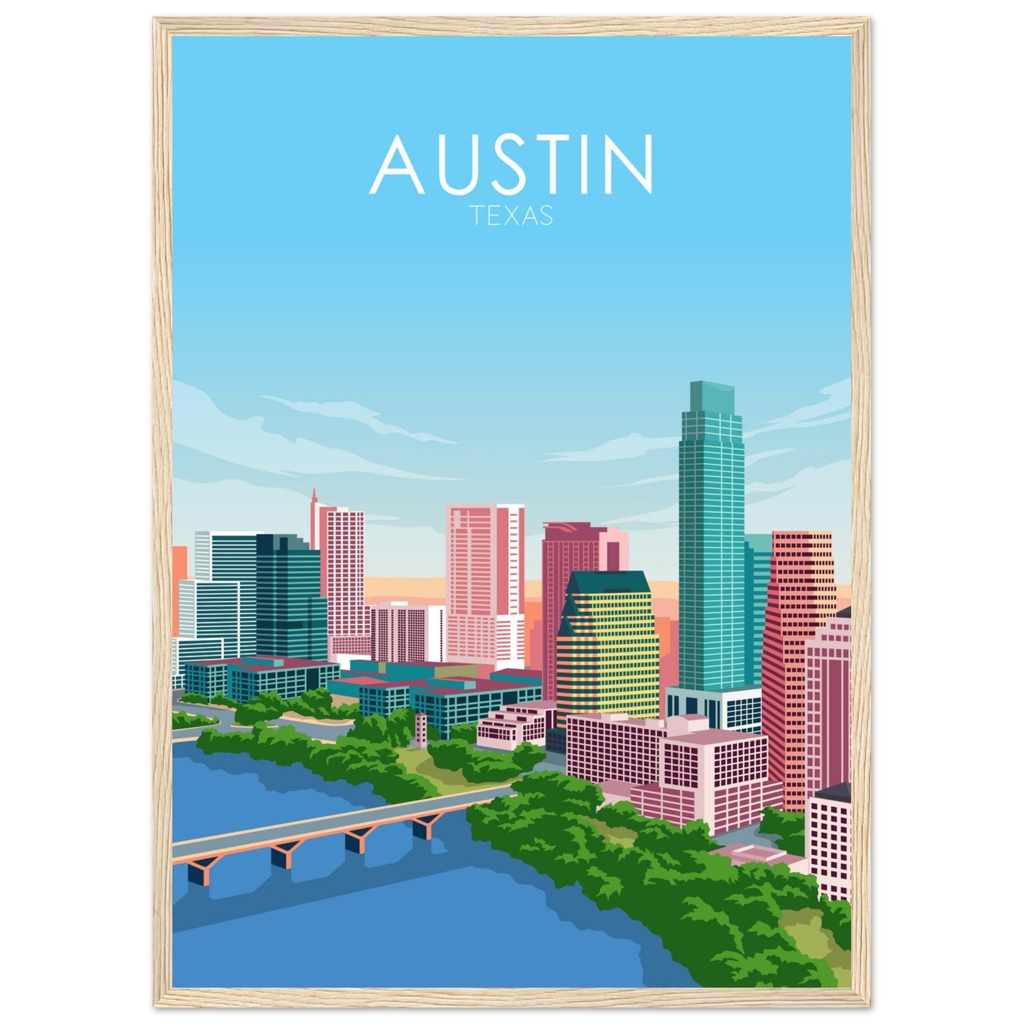 Austin Poster | Austin Wall Art | Austin Pastel Print