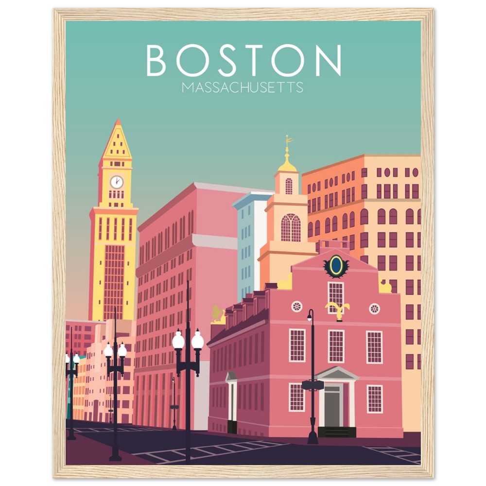 Boston Poster | Boston Wall Art | Boston Pastel Print