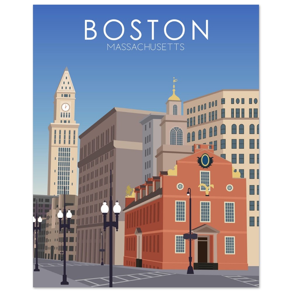 Boston Poster | Boston Wall Art | Boston Daytime Print