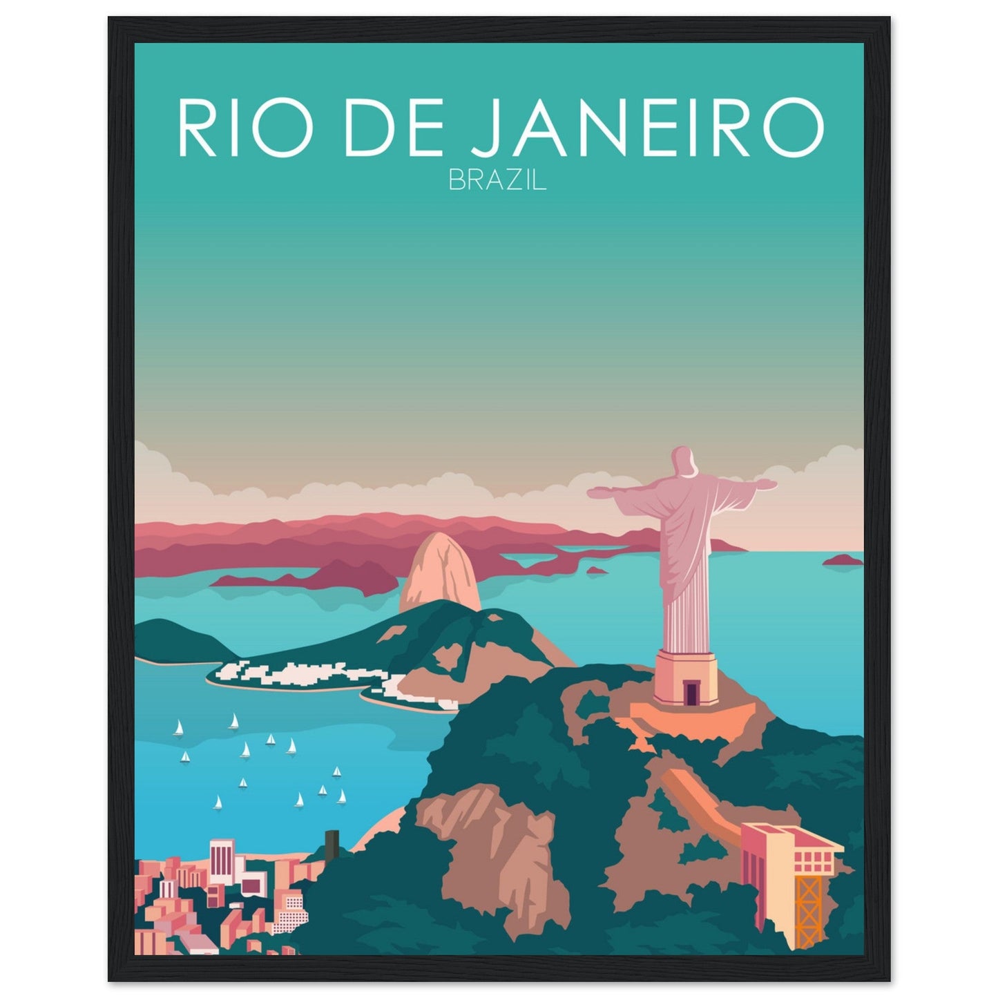 Rio De Janeiro Poster | Rio De Janeiro Wall Art | Rio De Janeiro Pastel Print