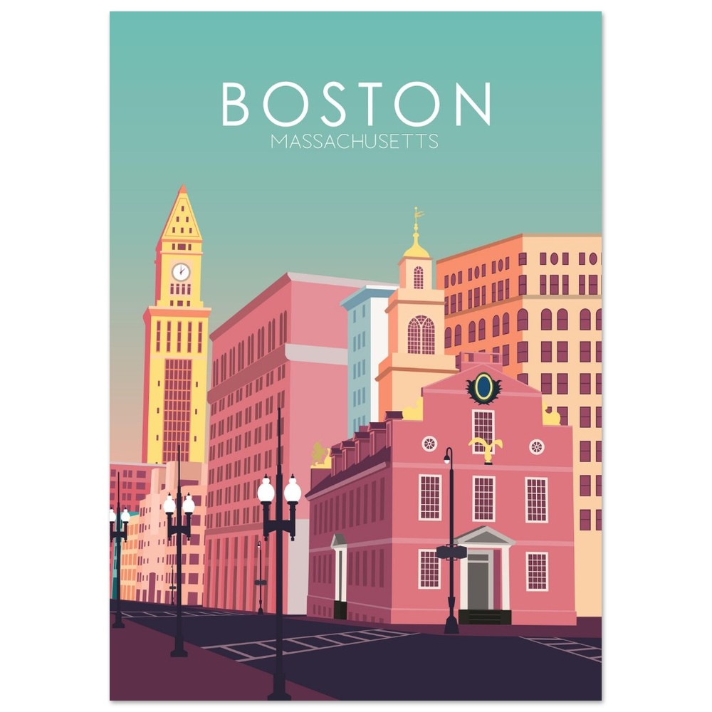 Boston Poster | Boston Wall Art | Boston Pastel Print