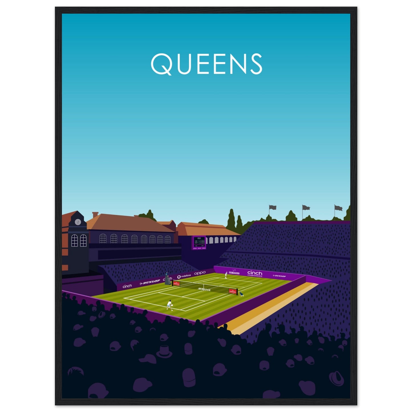 Queens Club Centre Court Cinch Championships Tennis Poster