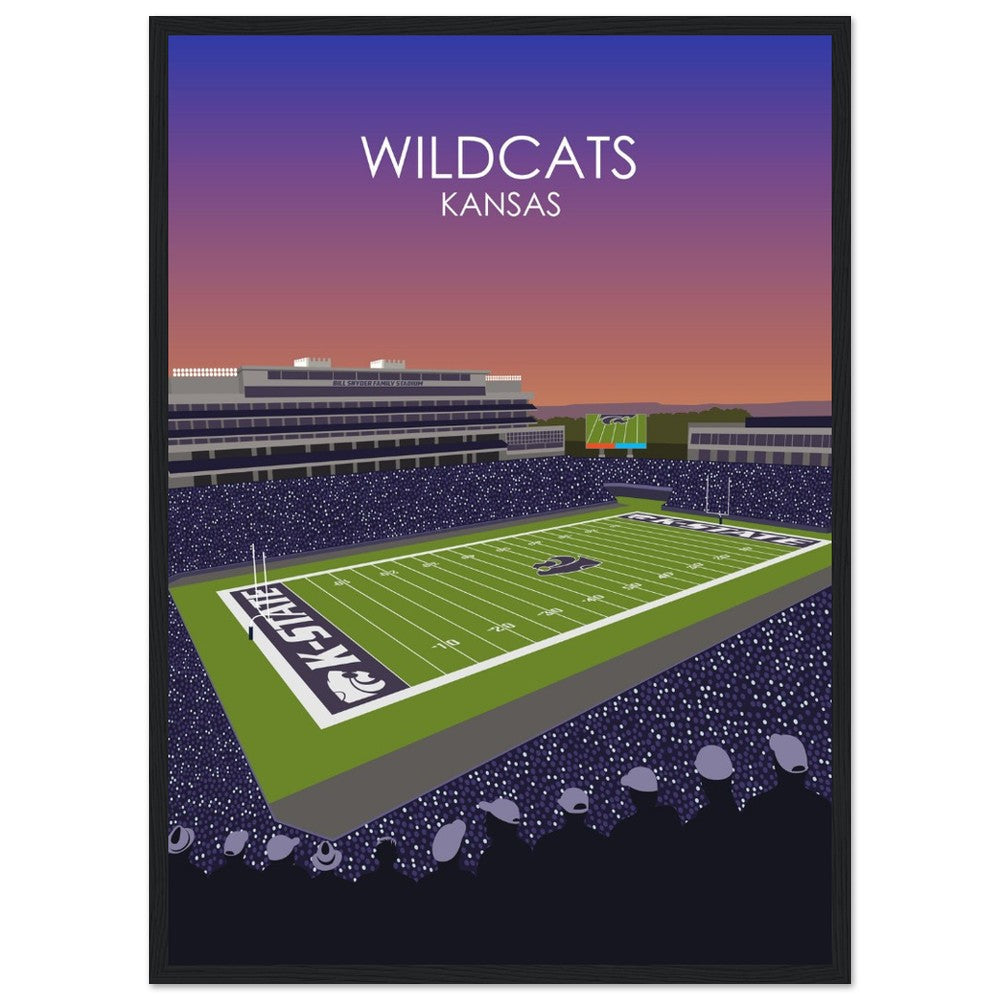 Bill Snyder Family Football Stadium Poster | University of Kansas State Wildcats College Football Stadium Print